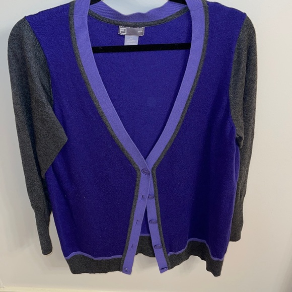 JCPenney Cardigan Size XL Color Purple Gray - Picture 1 of 5
